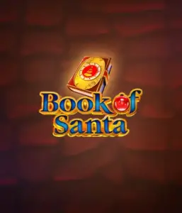 Experience the joyous spirit with Book of Santa slot by Endorphina, featuring an intricately designed golden book decorated with Santa's iconic symbol. This graphic conveys the magic and mystery of Christmas, set against a warm red background. Great for holiday season gaming, offering a delightful escape. 